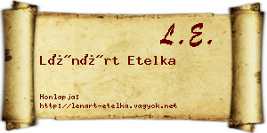 Lénárt Etelka névjegykártya