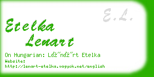 etelka lenart business card